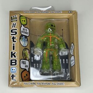 Zing StikBot Action Figure Translucent Green Stop Motion Animation Toy NIB